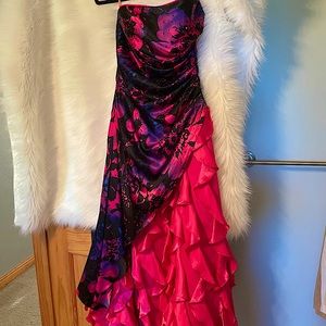 Long Prom Dress Pink and Black / Never Used